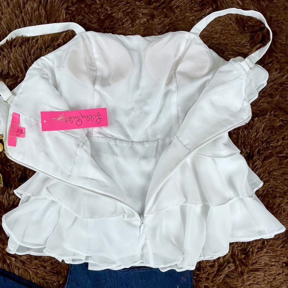 NEW! Lilly Pulitzer Olive Resort Tiered Ruffle Top - Picture 15 of 16